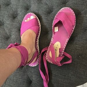 BOHO Serra Pink Espadrille Shoes with Ankle Strap- wear it many ways!